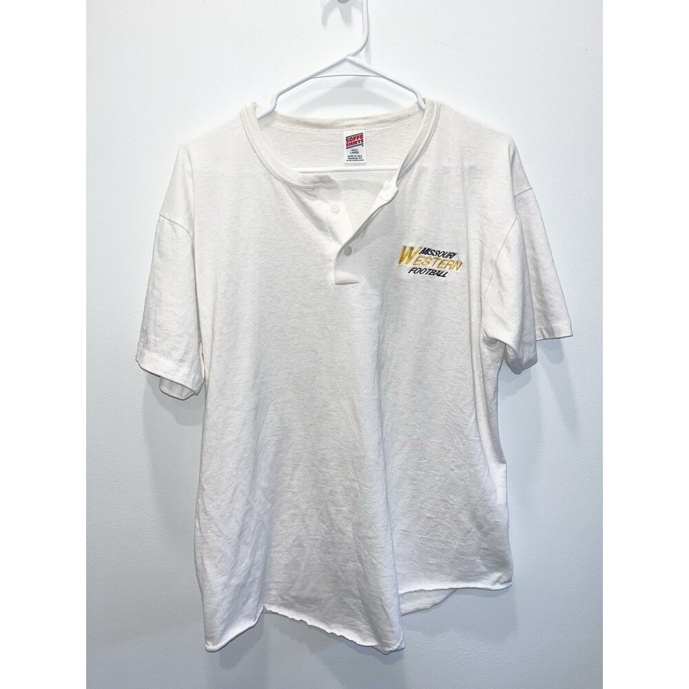 Missouri Western Football Vintage Soffe Shirts Henley Embroidered Single Stitch